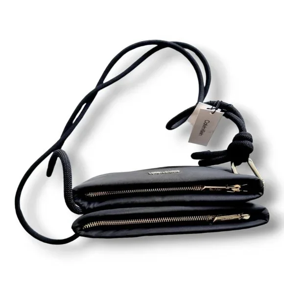 Calvin Klein Roped Recycled Crossbody Bag in Black & Silver BNWT - Picture 9 of 16